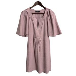 Pomander Place Finley flutter sleeve dress women's small pink pleated pockets